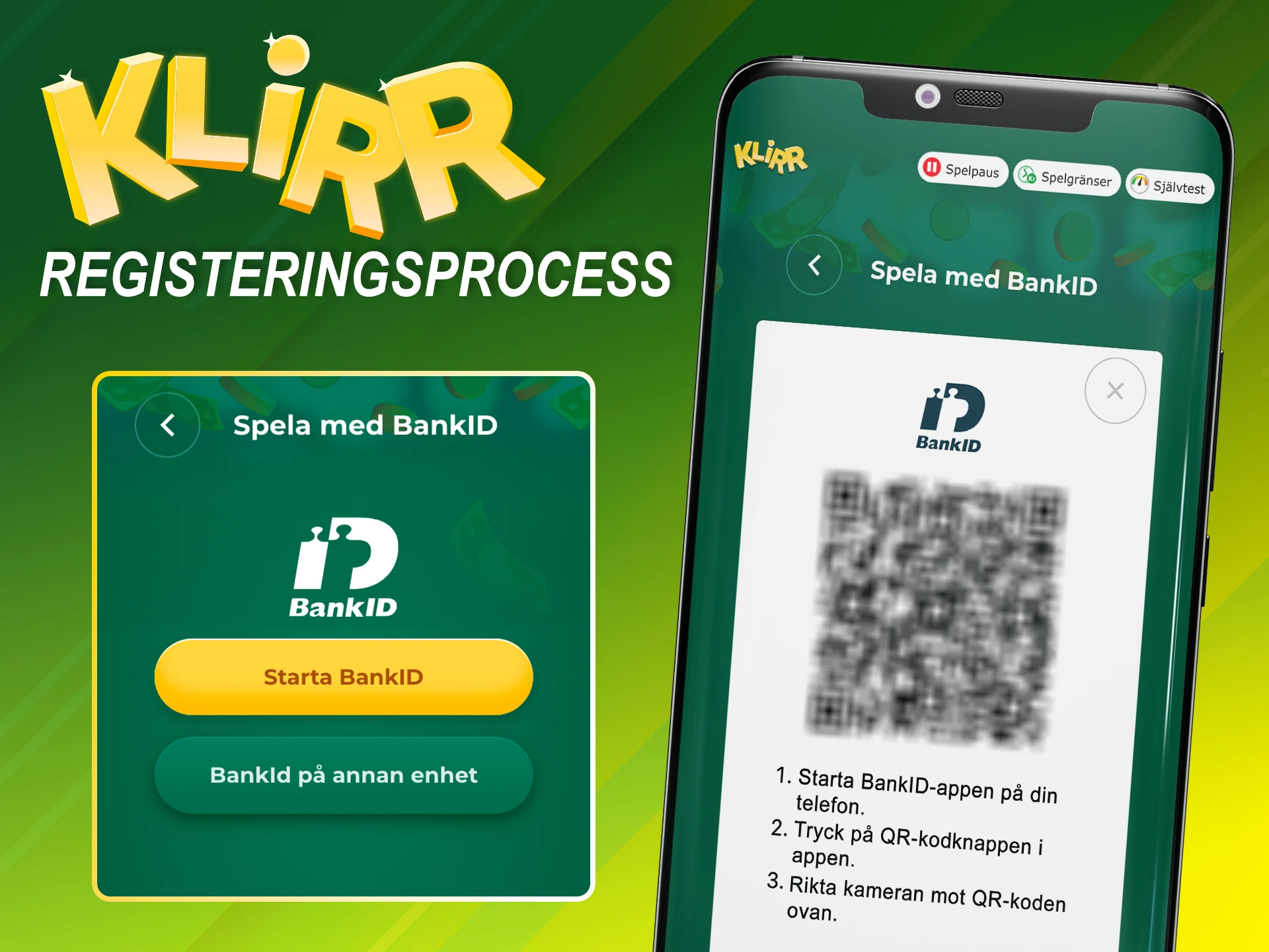 Gå igenom nödvändiga steg för att registrera ett konto hos Klirr.