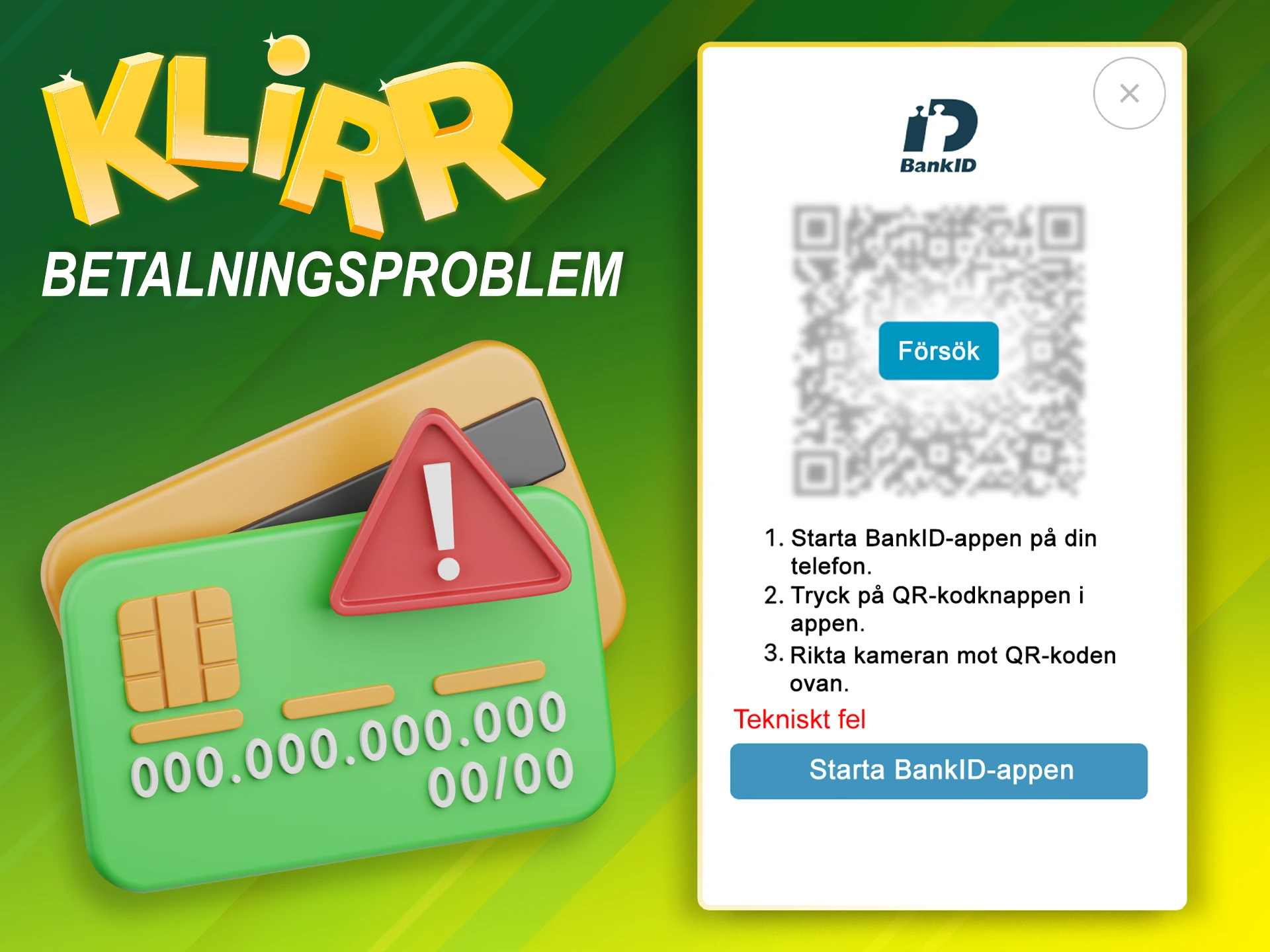 Ta reda på orsakerna och lösningarna på kontoproblem i Klirr.