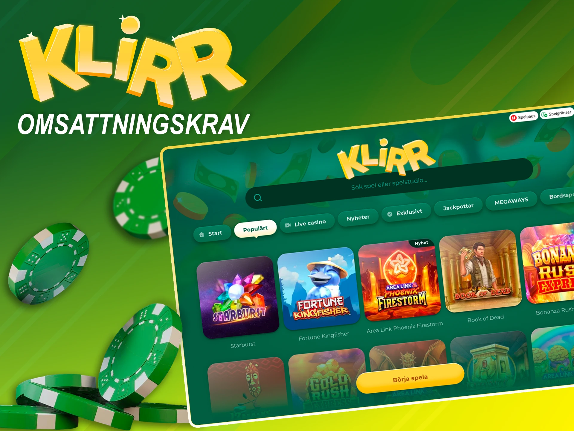 Fyll i de nödvändiga kraven för att vinna tillbaka Klirr-bonusen.