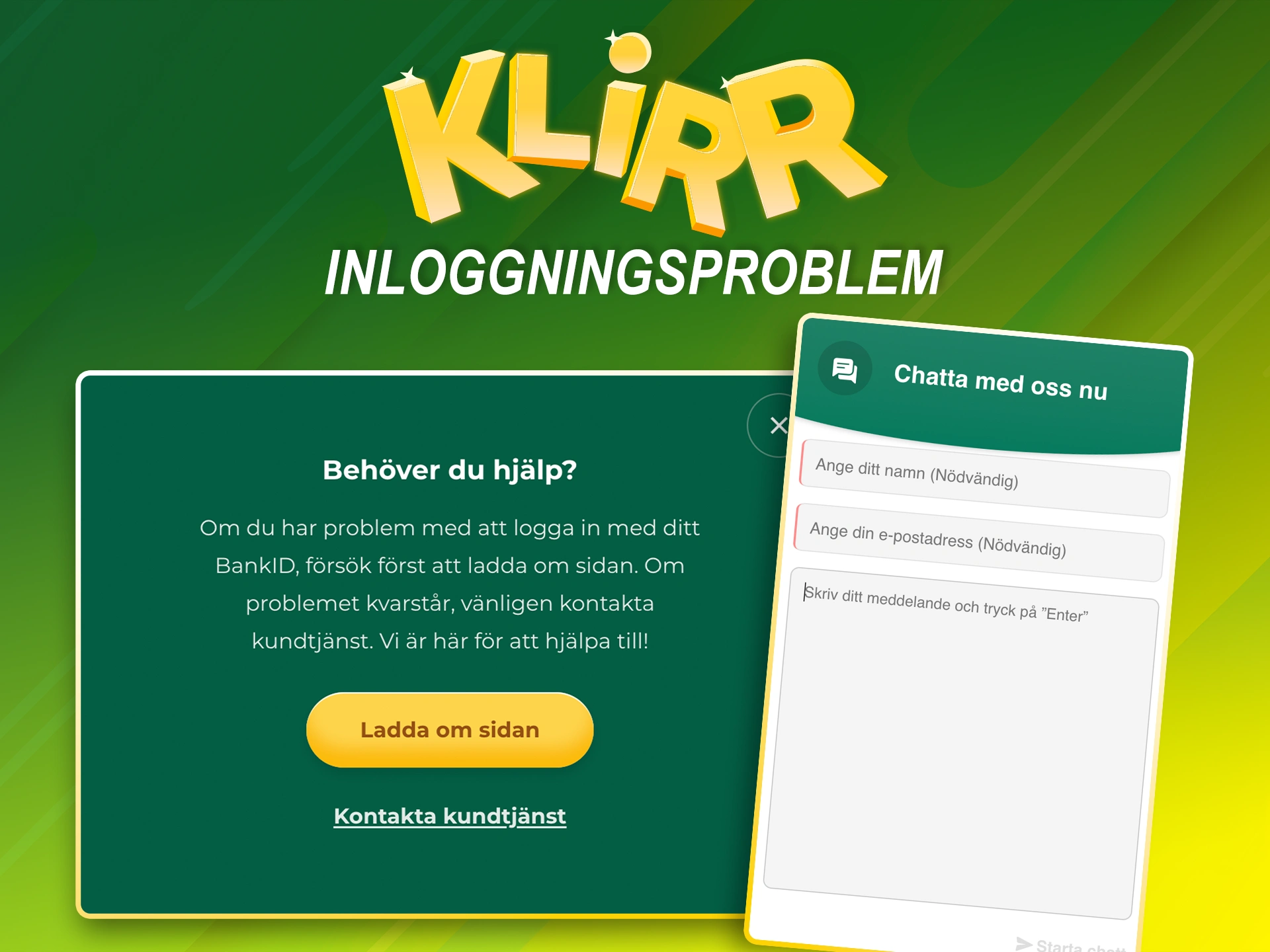 Ta reda på eventuella problem med registrering i Klirr.