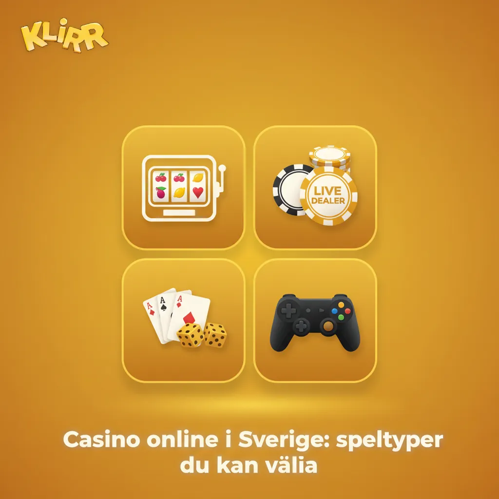 Svenskt onlinecasino: speltyper som slots, jackpottar, Megaways, blackjack, roulette, baccarat, livecasino och skraplotter.