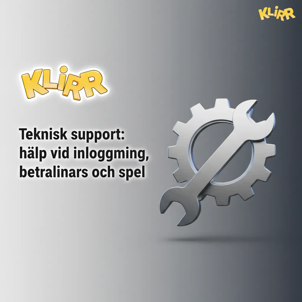 Teknisk support: agent i headset med ikoner för BankID-inloggning, betalningar och spel; livechatt, e-post och felsökning.