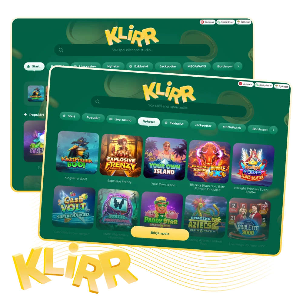 Spela tryggt på Klirr i Sverige – svensk licens, slots, livecasino och odds, BankID, Swish och Trustly, mobilvänligt.