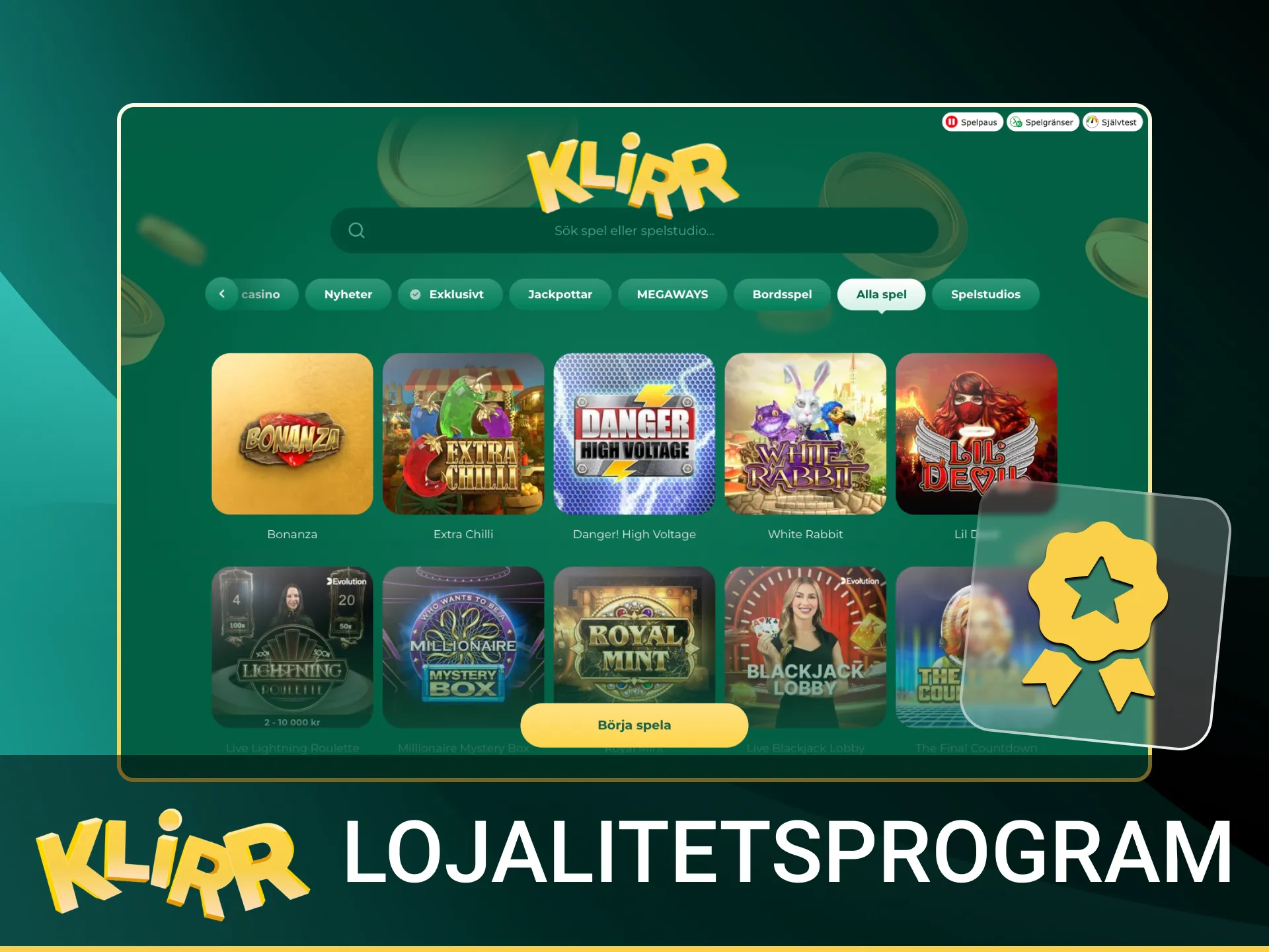 Svensk licens: Inga VIP‑program eller löpande bonusar. Fokus på säkerhet, spelkvalitet, snabba uttag och spelkontroll.