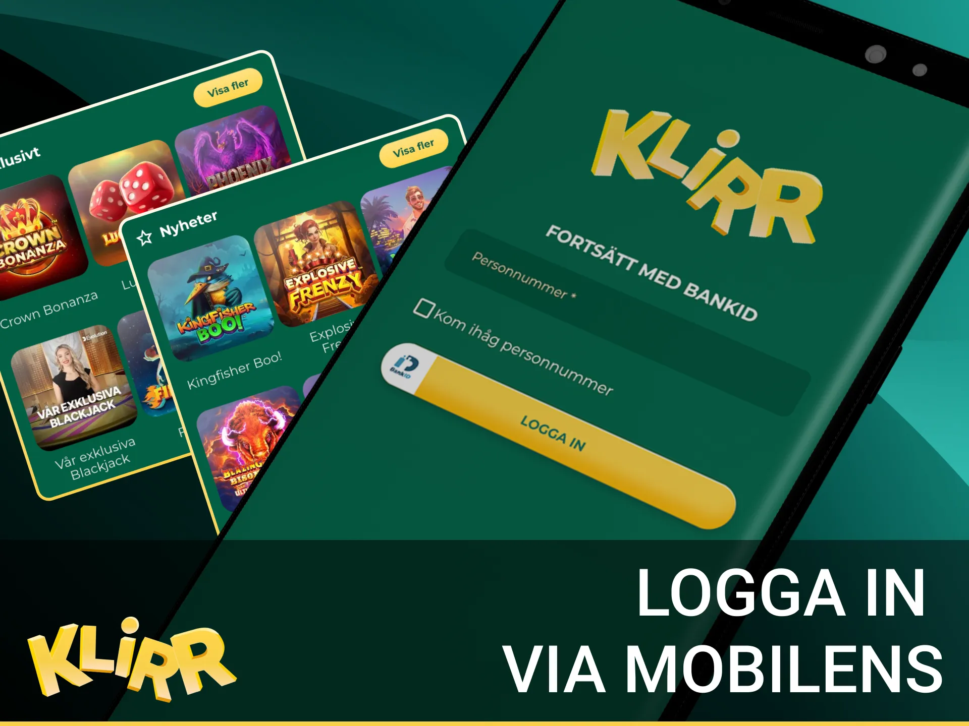 Kan jag logga in på mitt Klirr online casinokonto på min telefon.