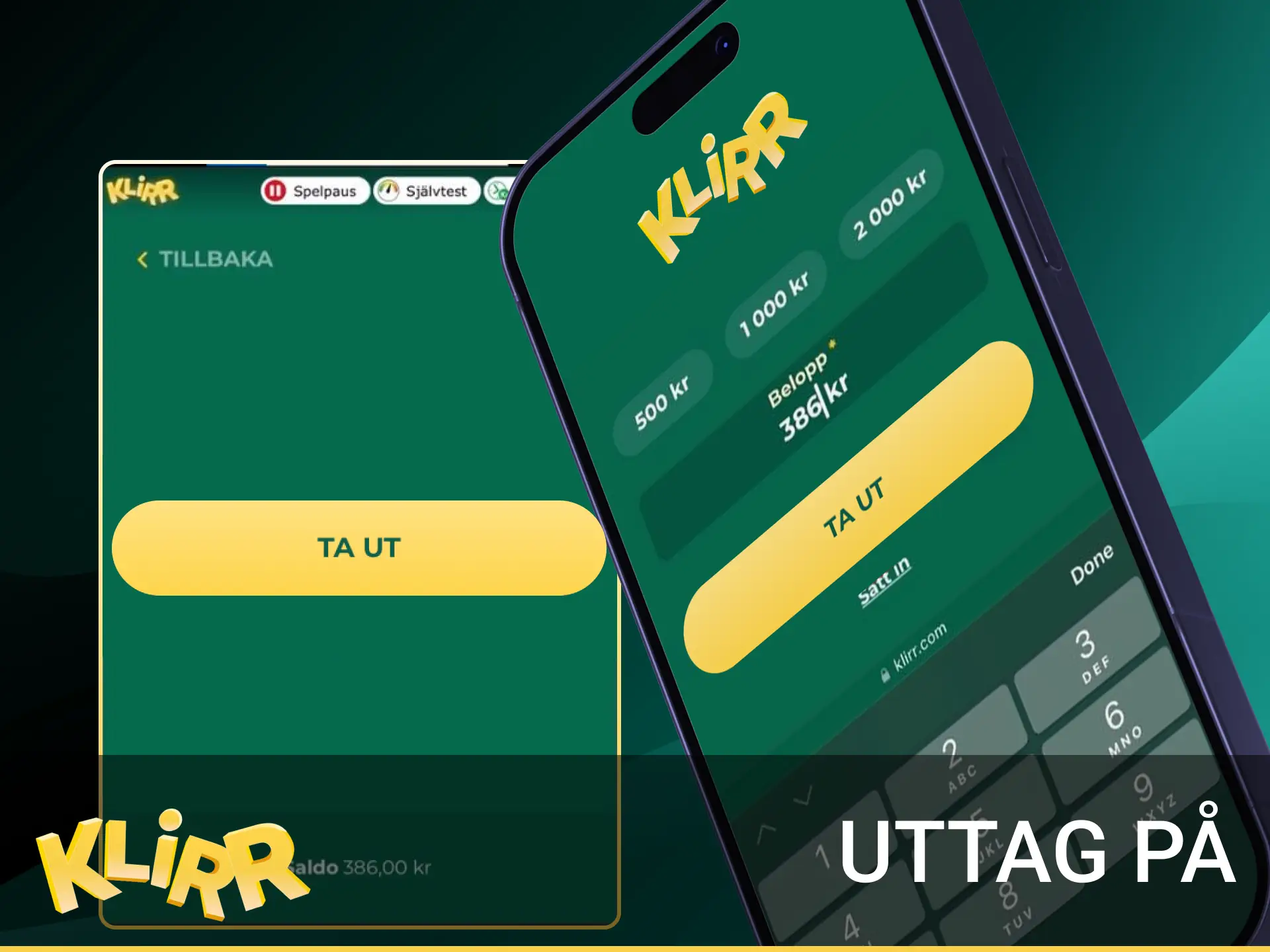 Ta ut dina vinster snabbt från Klirrs online casinoapp.